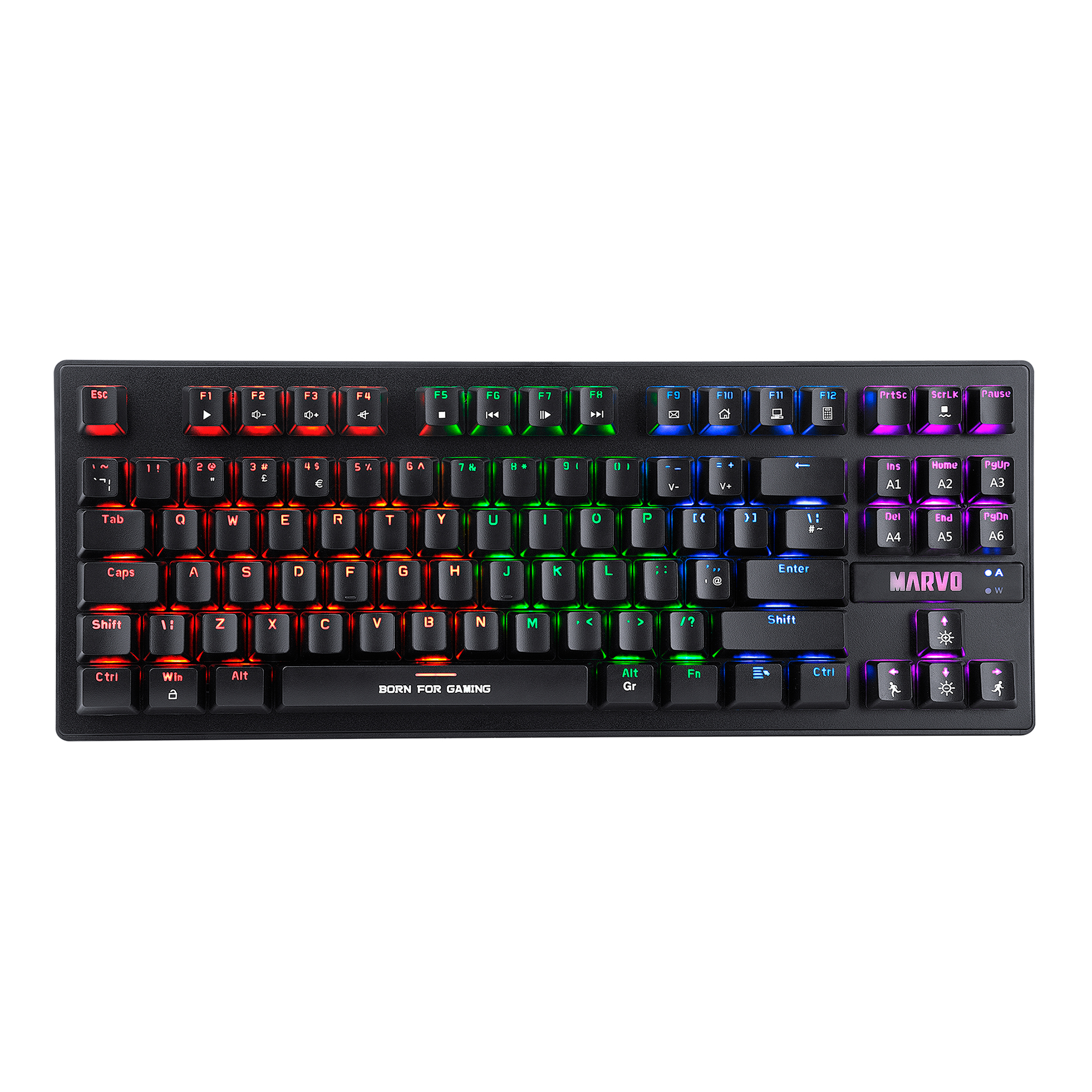 Teclado Gaming Espa Ol Marvo Kg Mec Nico Con Iluminaci N Pcservice